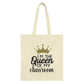 Queen of Classroom Tote Bag, Teacher Appreciation Gift, Educator Tote, Back to School, Teacher Bag, Professor Tote, Queen Crown Tote - Tawshia